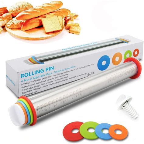 rolling pin that measures thickness|adjustable rolling pins for baking.